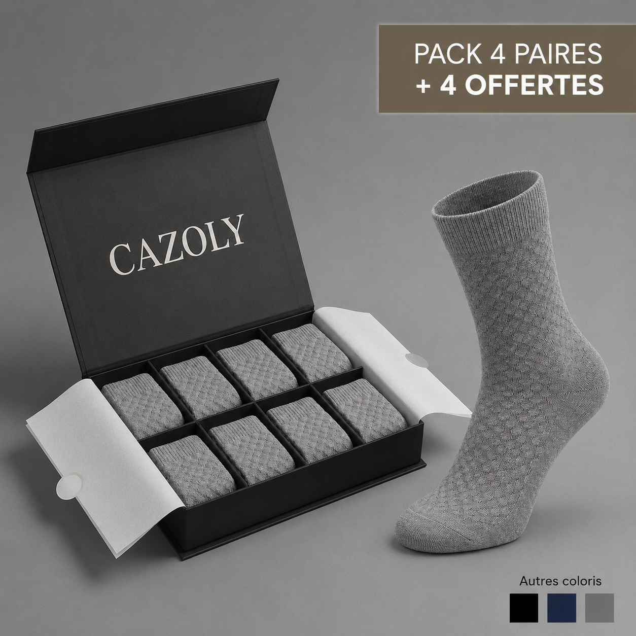Chaussettes mi-mollet en fibre de bambou - Cazoly