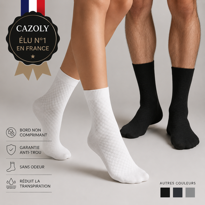Chaussettes mi-mollet en fibre de bambou - Cazoly