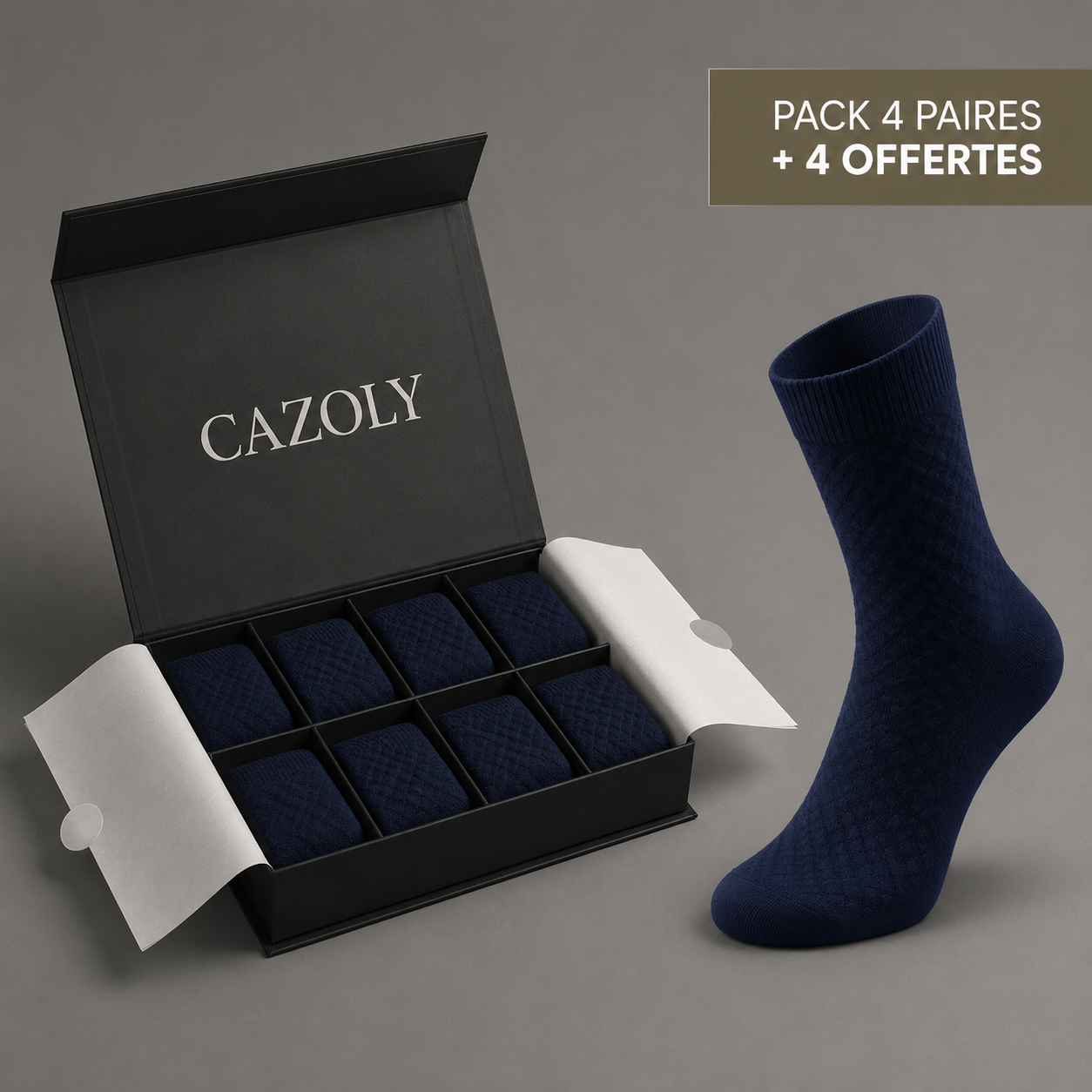 Chaussettes mi-mollet en fibre de bambou - Cazoly