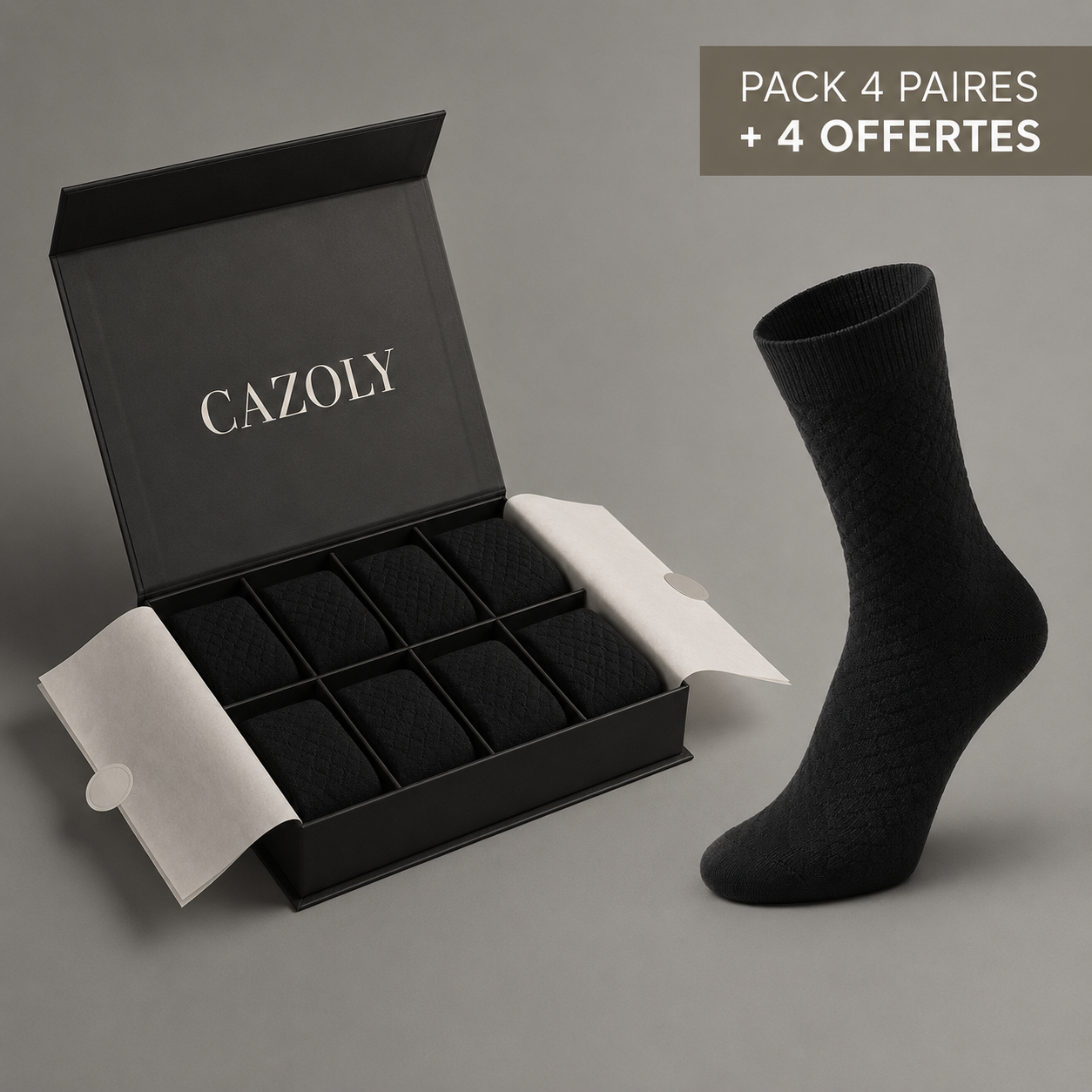 Chaussettes mi-mollet en fibre de bambou - Cazoly